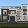 Modern Detached Villa Exterior With Large Glass Windows And Balcony Design
