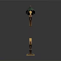 Traditional Architectural Decorative Ornament With Green Carving Gold Frame Roof Like Structure And Tassels
