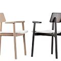 Modern Leisure Chair With Wooden Frame White Cushioned Seat In Light And Dark Wood Colors