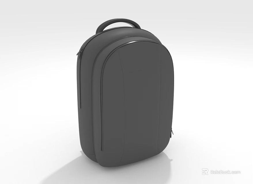 Black Backpack Sleek Modern Design With Top Handle Side Zipper Compartments 3d model