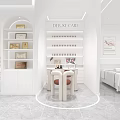 Deluxe Hair And Beauty Salon With Care Products Display Shelves Modern Interior Treatment Area
