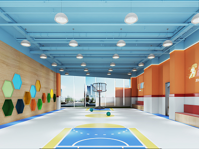 Modern Basketball Hall Children's Basketball 3d model