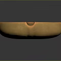 Golden Shiny Round Ashtray With Central Column And Grooved Metallic Edges