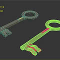Metallic Keys With Circular Keyrings And Shiny Surface On Dark Background