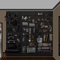 Wall Mounted Pegboard Organizer with Hanging Tools Bags and Accessories for Home Storage