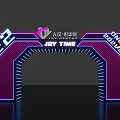 Colorful Neon Light Arch With HELLO 2022 Joy Time And Geometric Patterns 3d model