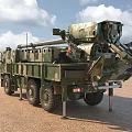 Military Functional Vehicle Featuring Camouflage Design Large Wheels And Top Mounted Weapon System