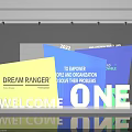 Activity Exhibition Wall Featuring Colorful Display Boards With Inspiring Welcome Messages