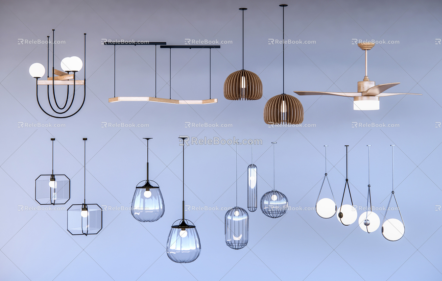 Modern Chandelier Chandelier Combination Art Chandelier Glass Hanging 3d model