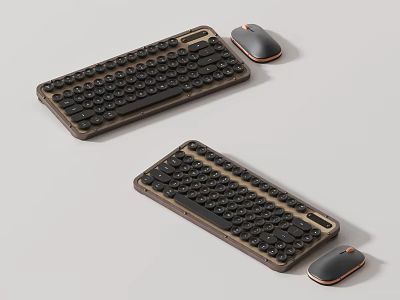 Wireless Keyboards And Mouse Set With Sleek Design 3d model