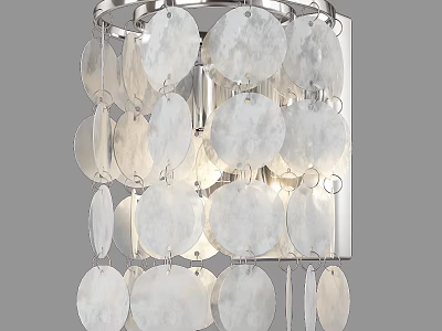 Modern Elegant Wall Lamp With Circular Translucent Shell Decor And Metal Frame 3d model