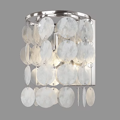 Modern Elegant Wall Lamp With Circular Translucent Shell Decor And Metal Frame 3d model