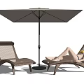 Comfortable Outdoor Mesh Lounge Chairs With Umbrella For Relaxing Patio Area