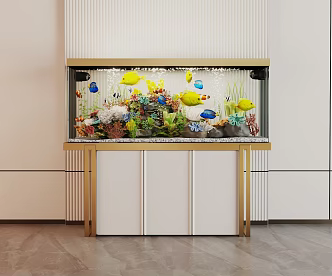 Modern Fish Tank Glass Fish Tank Aquarium Display Cabinet Side Cabinet 3d model
