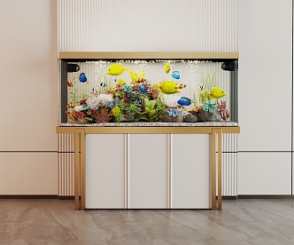 Modern Fish Tank Glass Fish Tank Aquarium Display Cabinet Side Cabinet 3d model