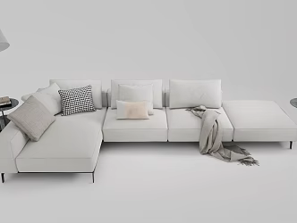 Modern corner sofa multiplayer sofa 3d model