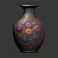 Handcrafted Colorful Floral Pattern Sculpted Vase With Intricate Artistic Details
