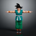 Game And Movie Character In Green Outfit With Black Spiky Hair And Arms Outstretched
