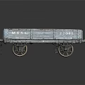 Old Blue Freight Wagon With WEST 22091 Markings And Rustic Wooden Planks Inside