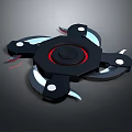 Black Fidget Spinner Stress Relief Toy With Red Center And Metal Blades