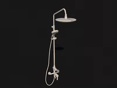 Modern Shower System Design with Overhead Handheld Sprayers and Flexible Hose 3d model