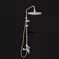 Modern Shower System Design with Overhead Handheld Sprayers and Flexible Hose 3d model