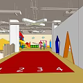 Kindergarten Indoor Play Area With Colorful Slide Swing Pencil Decorations And Bear Toy