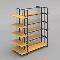 Open Design Display Shelving Units with Metal Frame and Wooden Shelves for Retail Stores