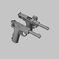 Two Classic Metal Pistols With Vintage Design And Detailed Grips