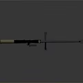 Modern Sniper Rifle With Scope And Tripod Stand For Precision Shooting