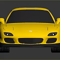 Yellow Sports Car With Sleek Design Black Windows Silver Wheels And Rear Spoiler