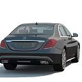 Black Mercedes Benz Luxury Sedan With Sleek Design Front Grille And Headlights