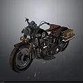 Vintage Motorcycle With Leather Seat Spoked Wheels And Chrome Metal Details