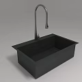 Single Bowl Matte Black Kitchen Sink With Faucet Soap Dispenser And Drain