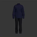 Blue Long Sleeve Shirt And Gray Pants Casual Outfit For Everyday Wear
