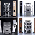 High Quality Home Audio System With Tower Speakers And Stacked Audio Components