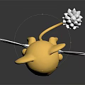 Game And Movie Character Yellow Cartoon Figure With White Wings And Lotus Shaped Tail