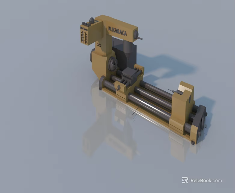 KAMAOKA Yellow Lathe Machine Industrial Mechanical Equipment Model Design And Structure 3d model 