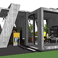 Modern Industrial Container Building With Unique Structure Glass Curtain Wall And Grassland Surroundings