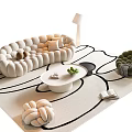 Modern White Sofa With Round Cushions And Coffee Table Green Accent Chair Black White Rug