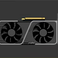 High Performance Graphics Card With Dual Fans Black Silver Design Carbon Fiber Texture
