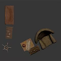 Vintage Room Interior With Wooden Furniture Armchair Coat Rack And Luggage