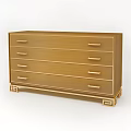 Golden Modern Console Side Cabinet with Multiple Drawers and Decorative Legs for Entryway