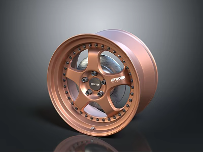 Copper Alloy Car Wheel Rim AVID Brand Automotive Spare Part With Bolt Design 3d model
