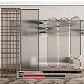 Modern partition glass screen partition 3d model