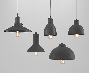 Industrial retro chandelier 3d model