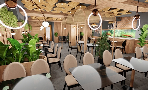 Southeast Asia Restaurant 3d model