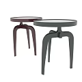 Modern Round Black Coffee Table With Unique Leg Structure And Sleek Design 3d model