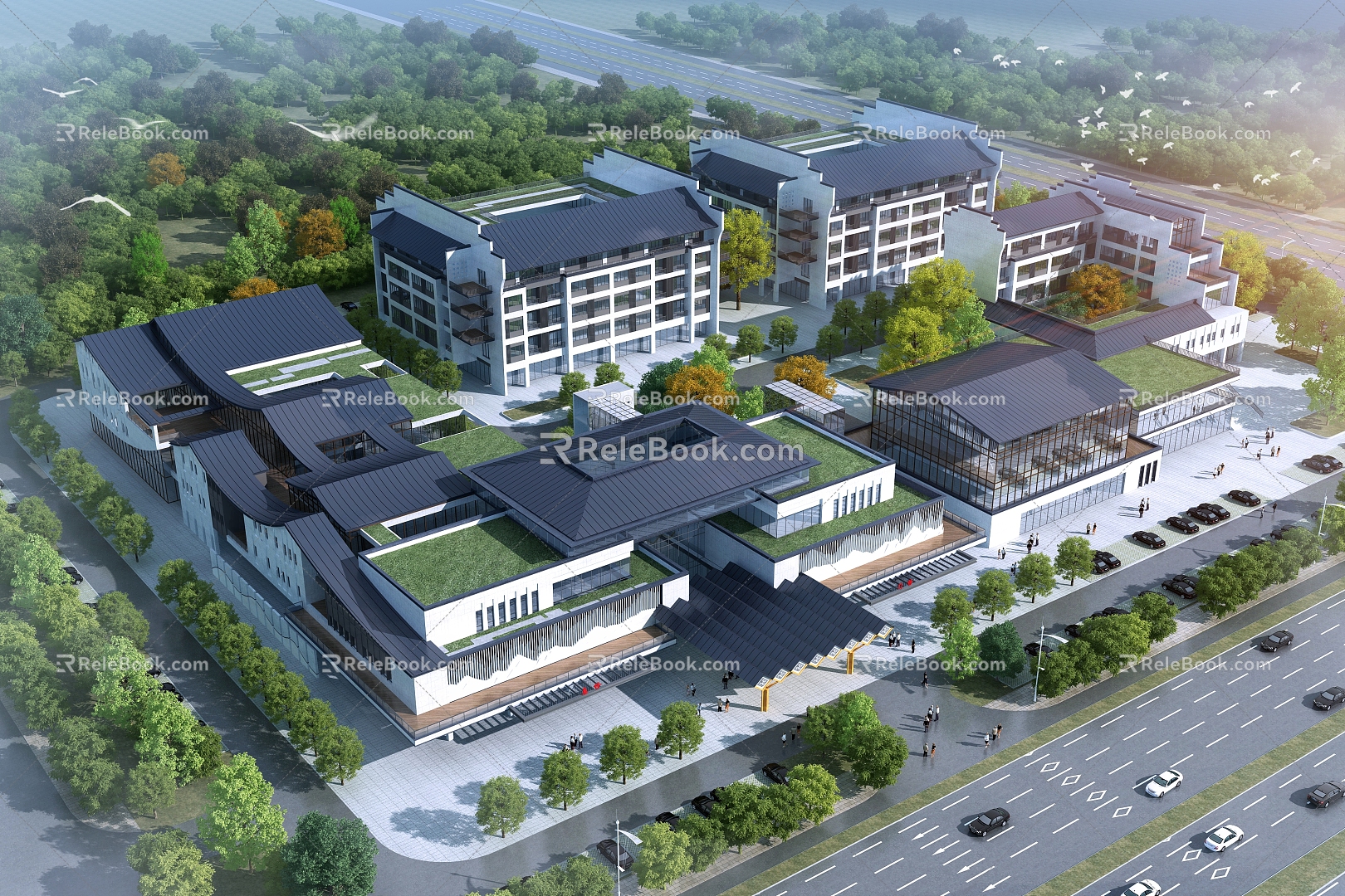 Chinese New Chinese Hospital Health Care Center Outpatient Building Ward Building 3d model