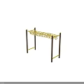 Outdoor Sports Equipment With Wooden Poles And Yellow Ring Frame Design